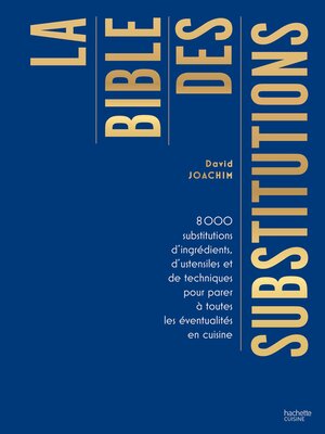 cover image of La bible des substitutions